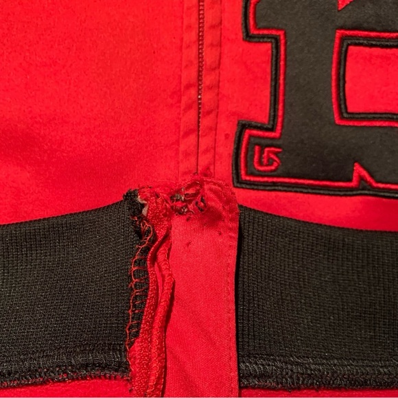 Kids Burton Weatherproof Full Zip Fleece Hoodie Red and Black Size XS (5/6) - Picture 6 of 7